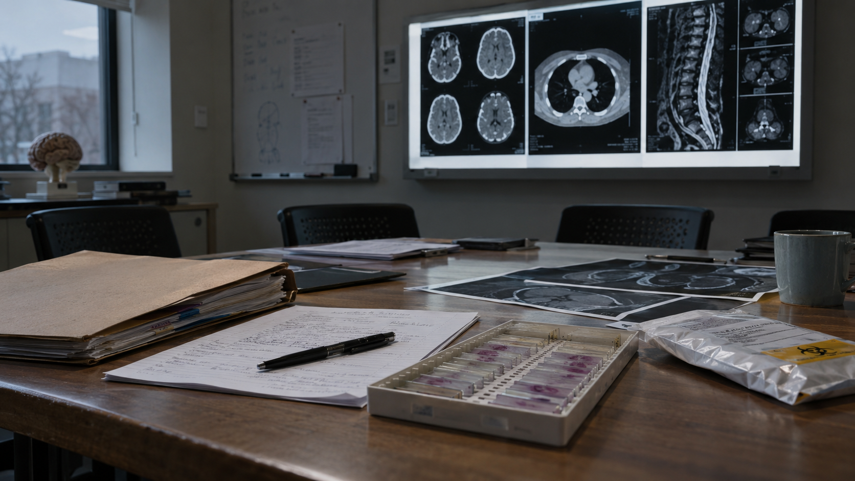 Confidential clinical records, diagnostic imaging, and pathology evidence prepared for review